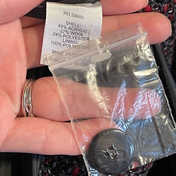 NWOT- Pendleton Petites- Dark Charcoal Tweed Blazer Long Jacket, Size 12 PETITE - Picture 8 of 10